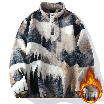 American High Street Vintage Tie-dye Coat Heavy Velvet Hoodie